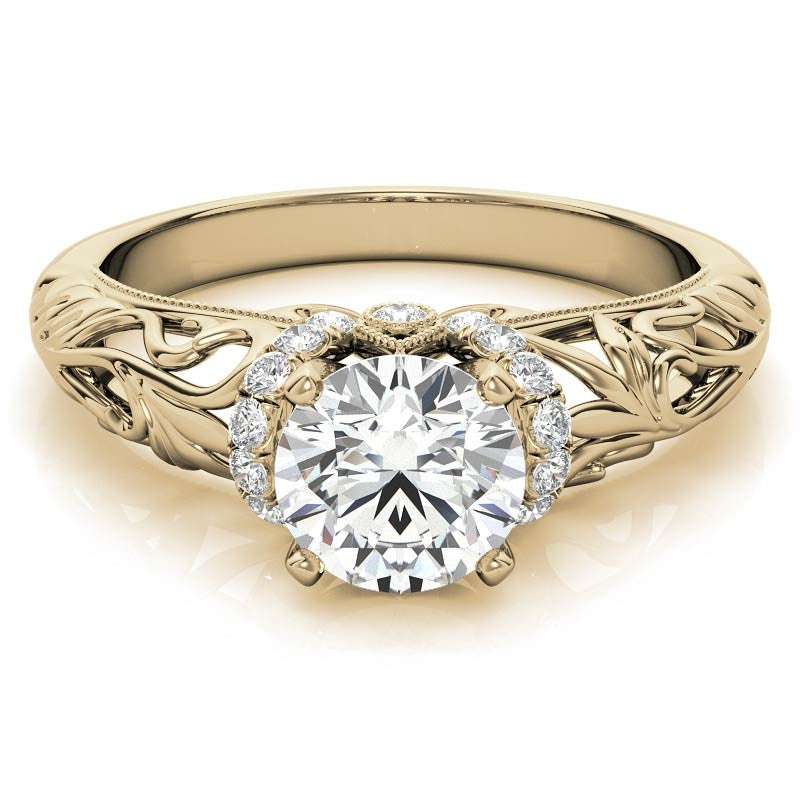 Milgrain Accented Engagement Ring