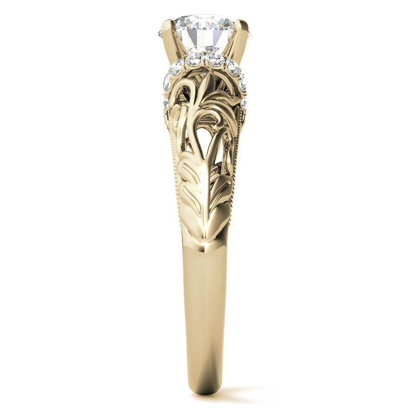Milgrain Accented Engagement Ring