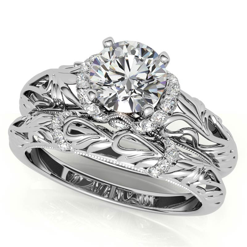Milgrain Accented Engagement Ring