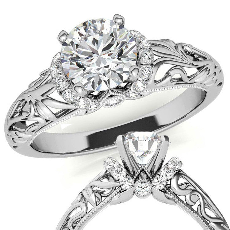 Milgrain Accented Engagement Ring