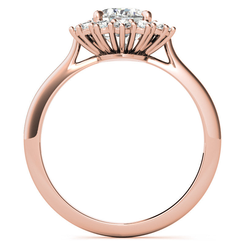 Pear Cut Moissanite Halo Engagement Ring