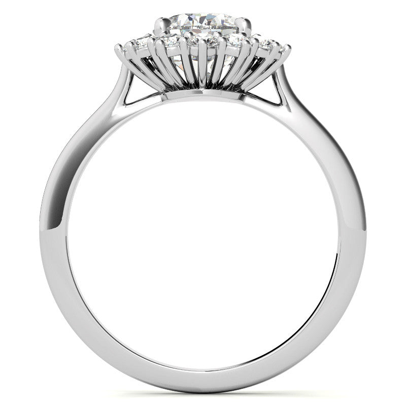 Pear Cut Moissanite Halo Engagement Ring