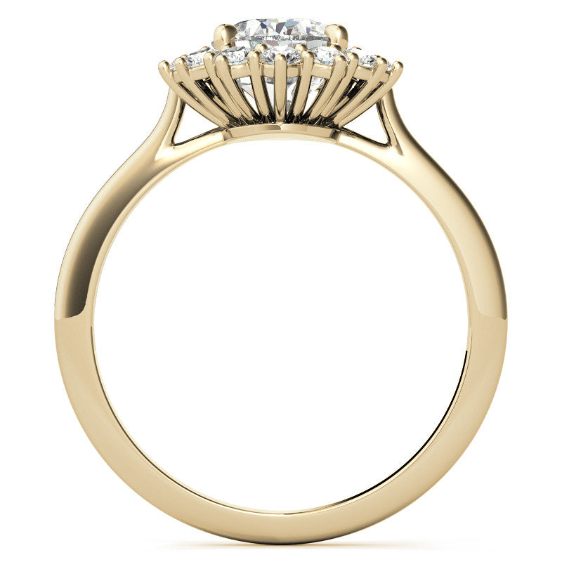 Pear Cut Moissanite Halo Engagement Ring