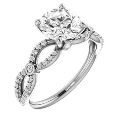 Round Brilliant cut Moissanite Infinity Styled Engagement Ring