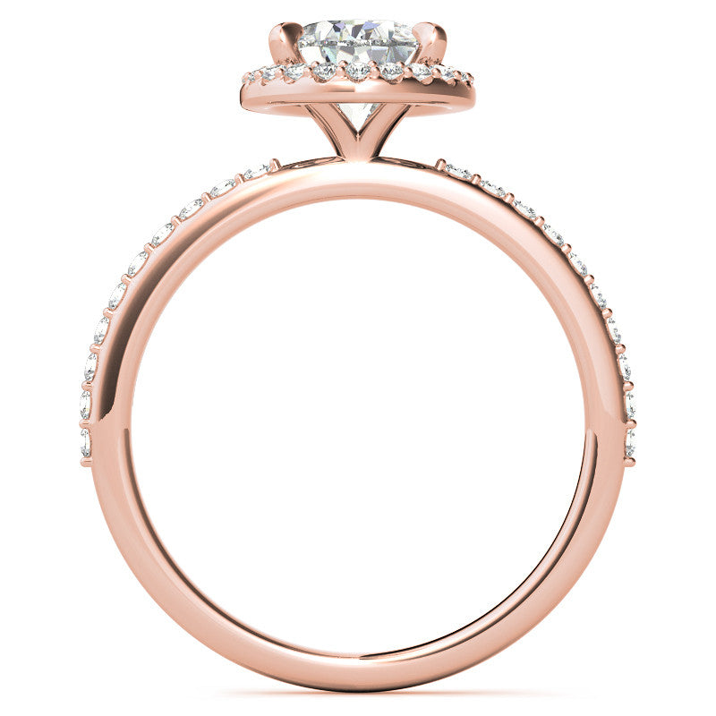Pear Cut Moissanite Halo Engagement Ring