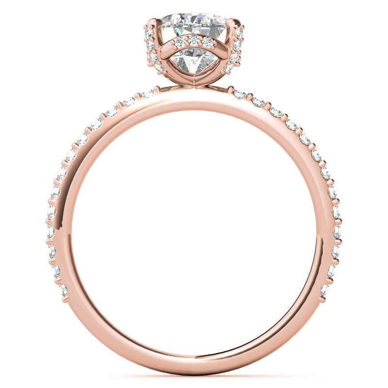 Pear Cut Moissanite & Diamond Engagement Ring