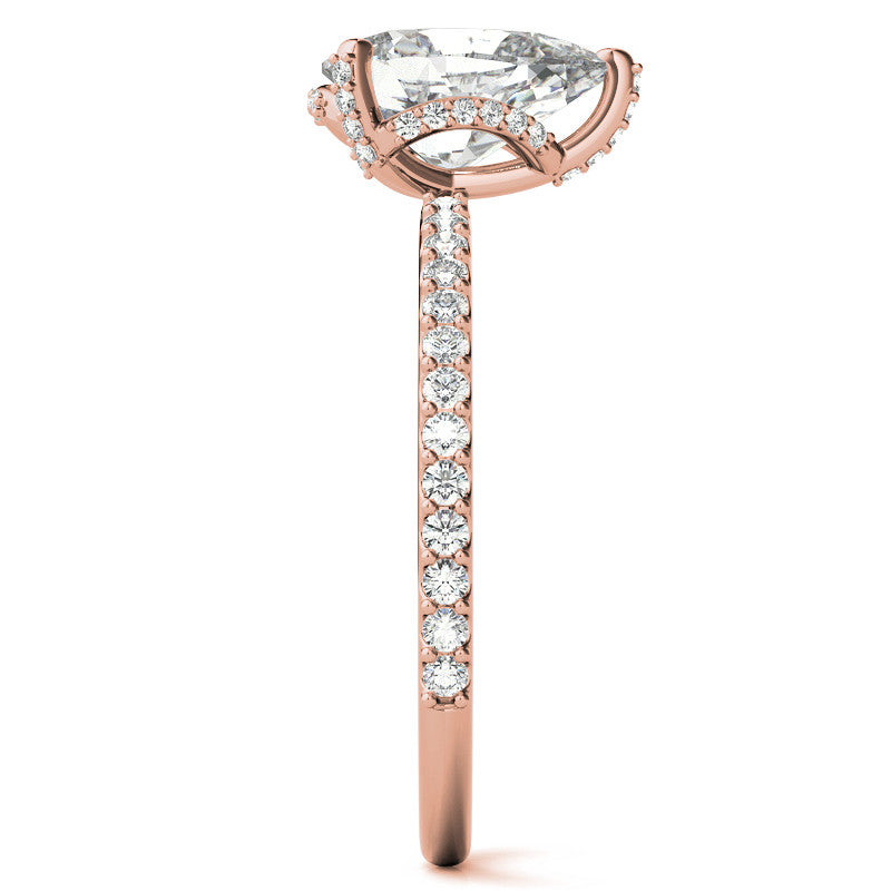 Pear Cut Moissanite & Diamond Engagement Ring