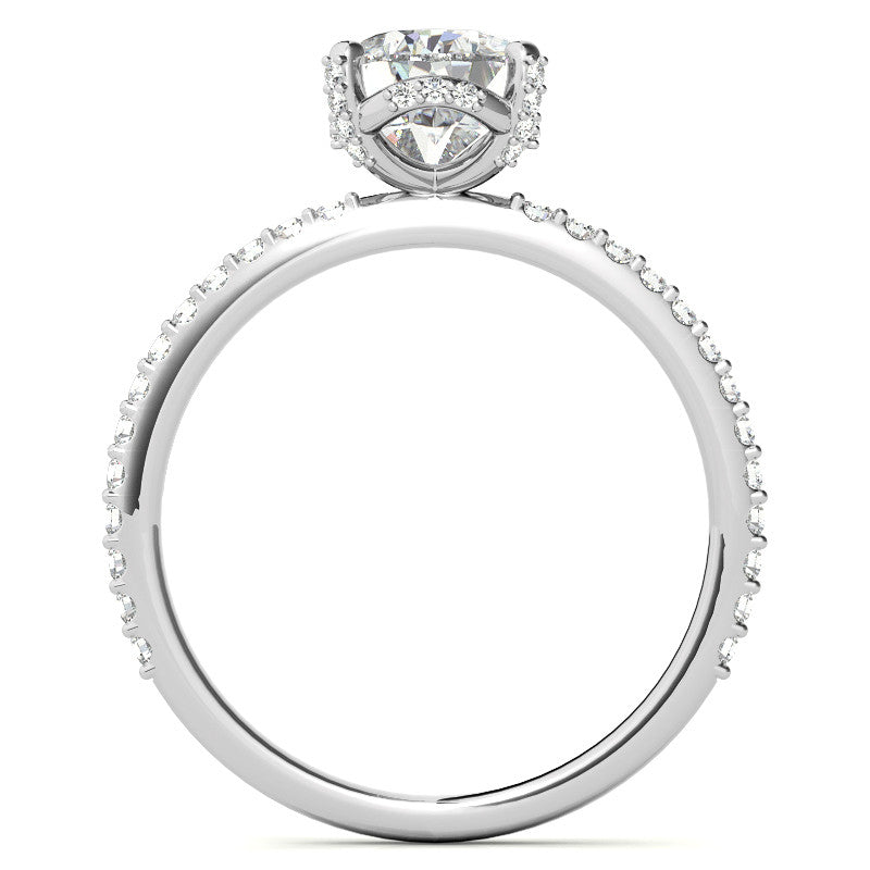 Pear Cut Moissanite & Diamond Engagement Ring