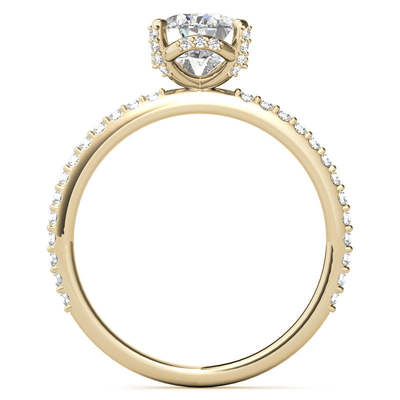 Pear Cut Moissanite & Diamond Engagement Ring