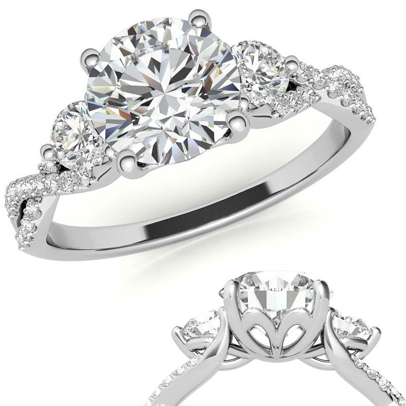 Round Infinity Style Engagement Ring