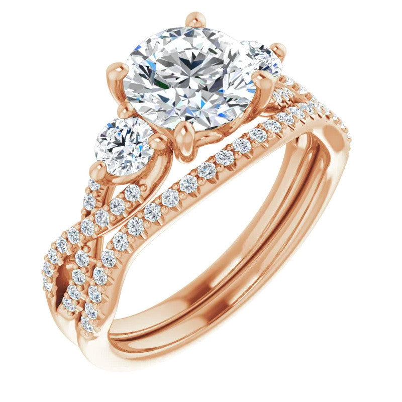 Round Infinity Style Engagement Ring