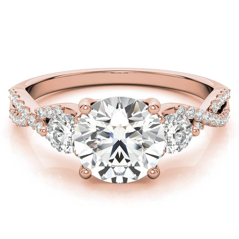 Round Infinity Style Engagement Ring