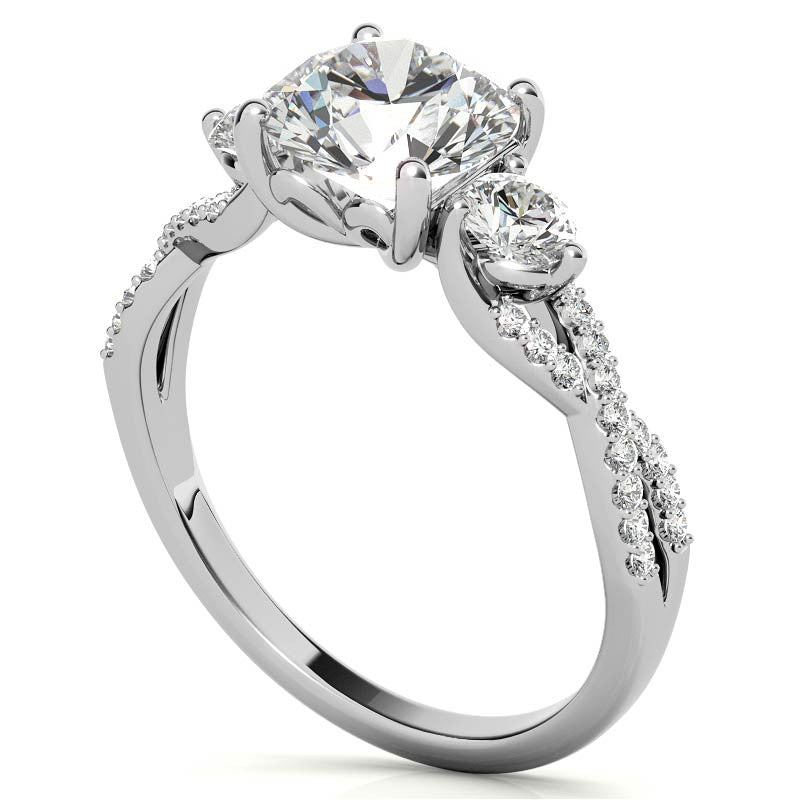 Round Infinity Style Engagement Ring