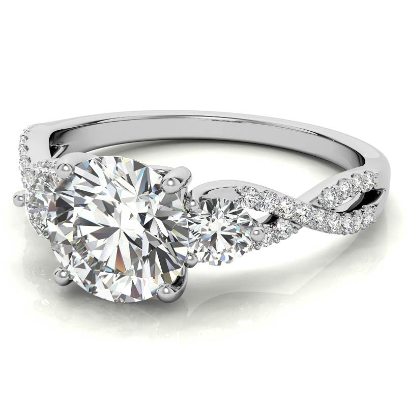 Round Infinity Style Engagement Ring