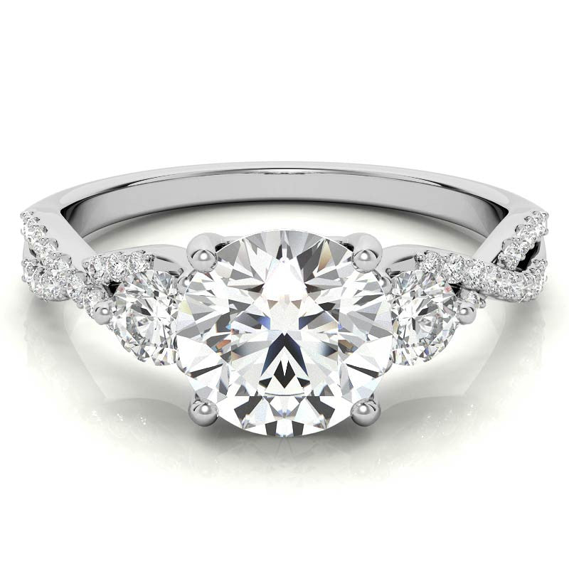 Round Infinity Style Engagement Ring