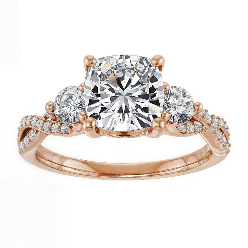 Cushion Infinity Style Engagement Ring