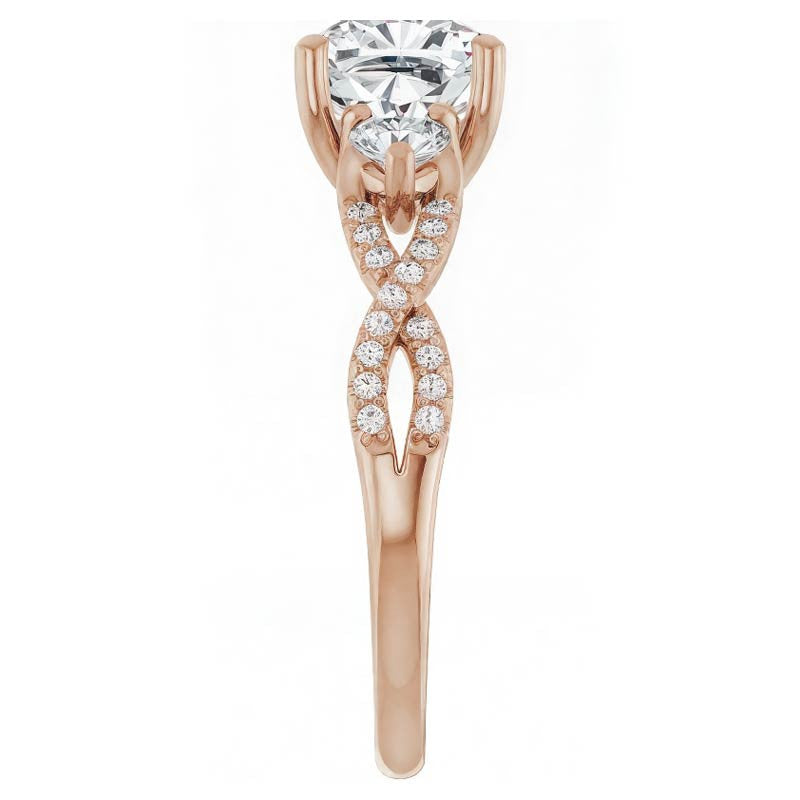 Cushion Infinity Style Engagement Ring