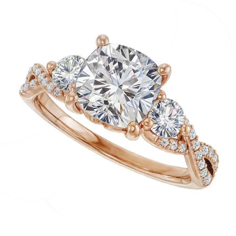 Cushion Infinity Style Engagement Ring