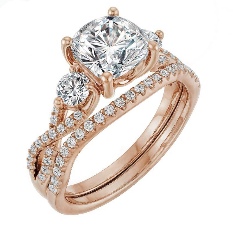 Cushion Infinity Style Engagement Ring