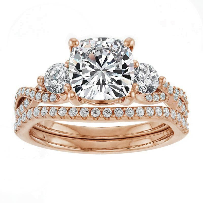 Cushion Infinity Style Engagement Ring