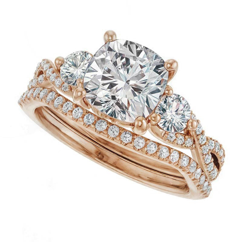 Cushion Infinity Style Engagement Ring