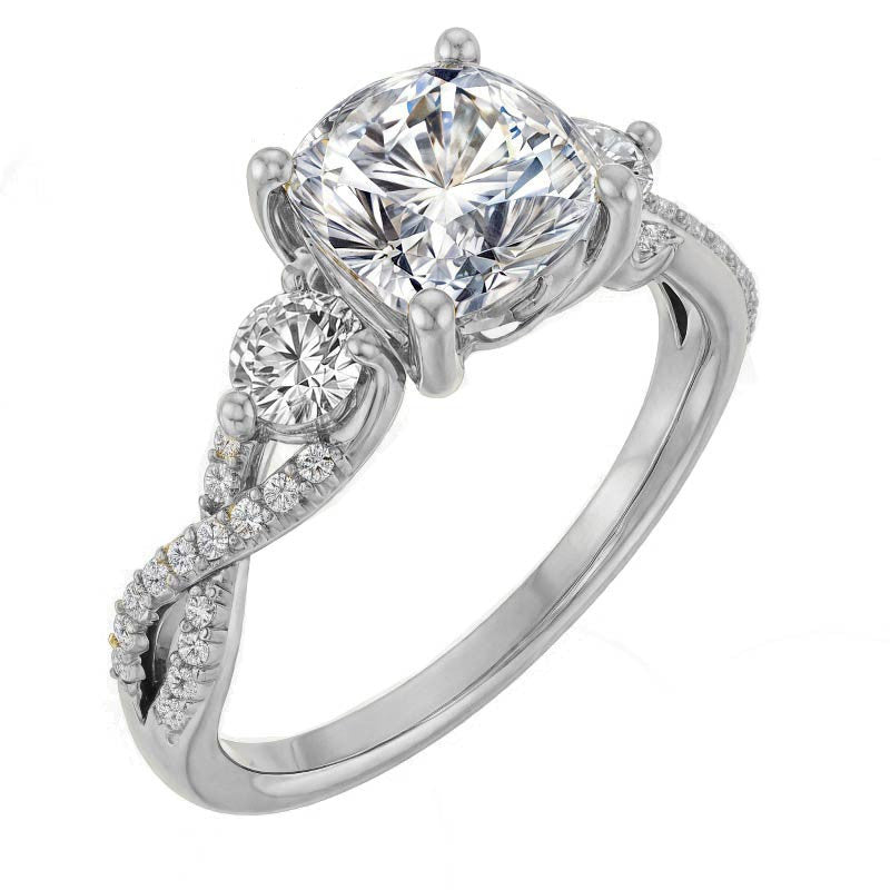 Cushion Infinity Style Engagement Ring