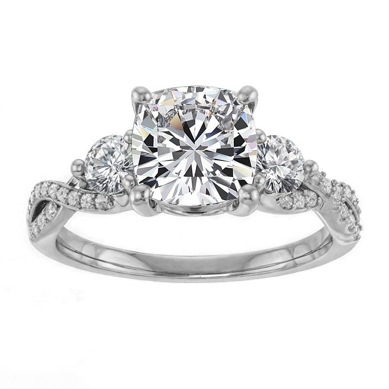 Cushion Infinity Style Engagement Ring