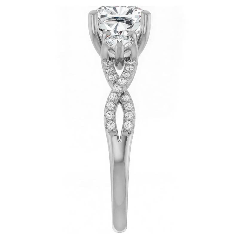 Cushion Infinity Style Engagement Ring