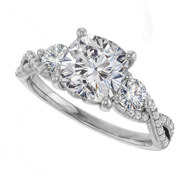 Cushion Infinity Style Engagement Ring