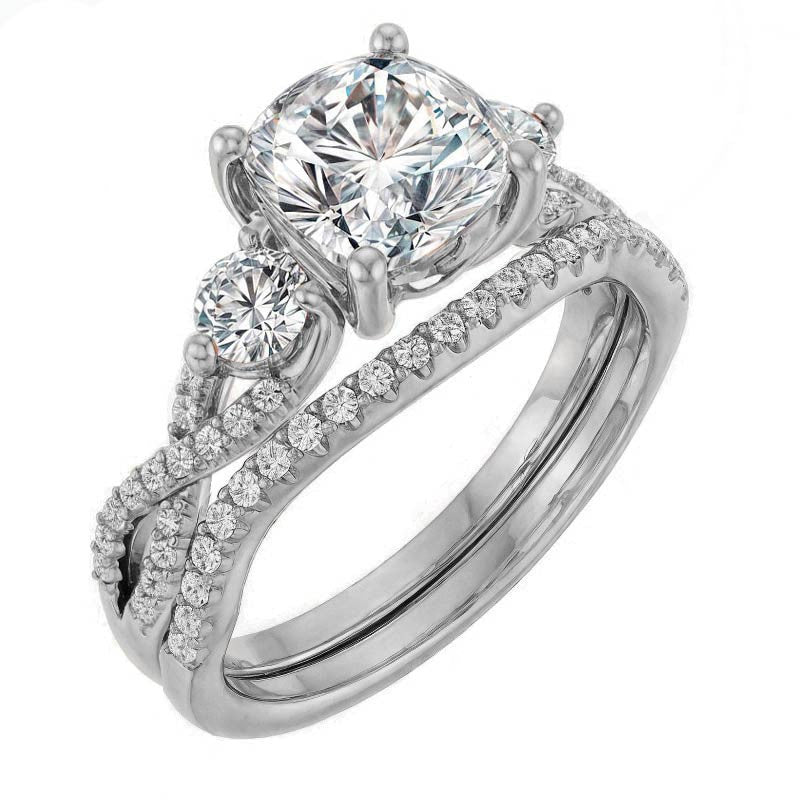 Cushion Infinity Style Engagement Ring