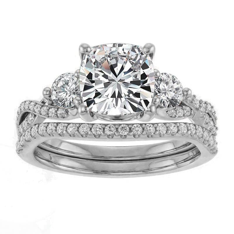 Cushion Infinity Style Engagement Ring