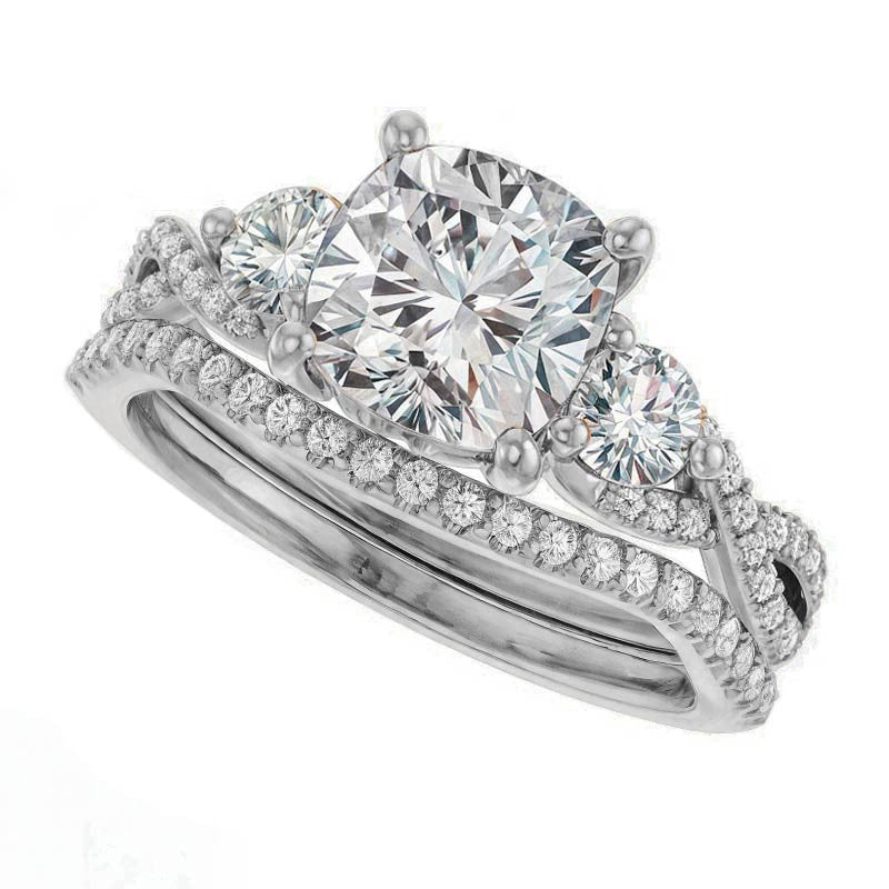 Cushion Infinity Style Engagement Ring