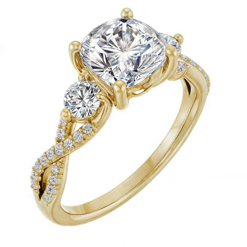 Cushion Infinity Style Engagement Ring