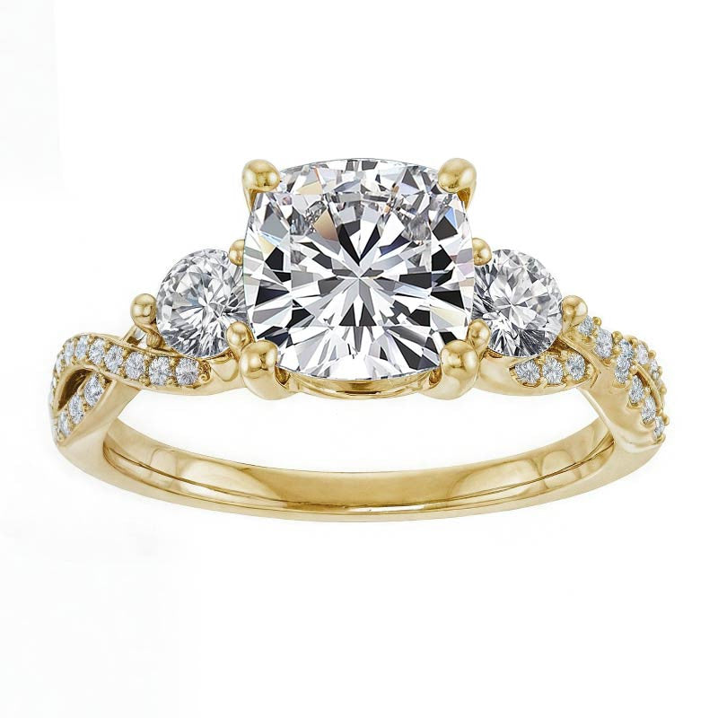 Cushion Infinity Style Engagement Ring