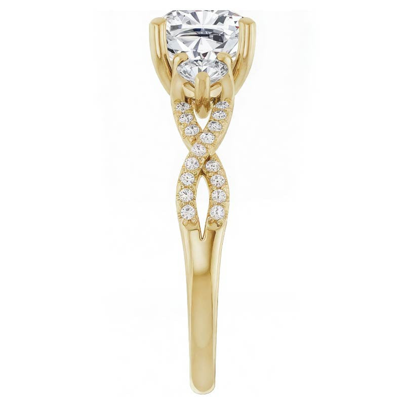 Cushion Infinity Style Engagement Ring