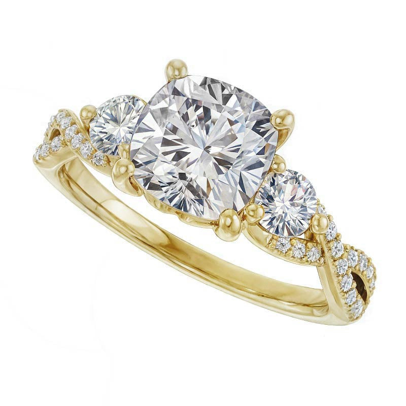 Cushion Infinity Style Engagement Ring