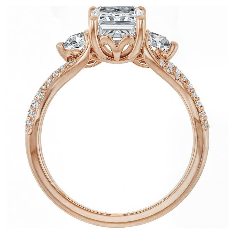 Emerald / Radiant Infinity Style Engagement Ring