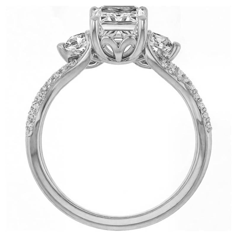 Emerald / Radiant Infinity Style Engagement Ring