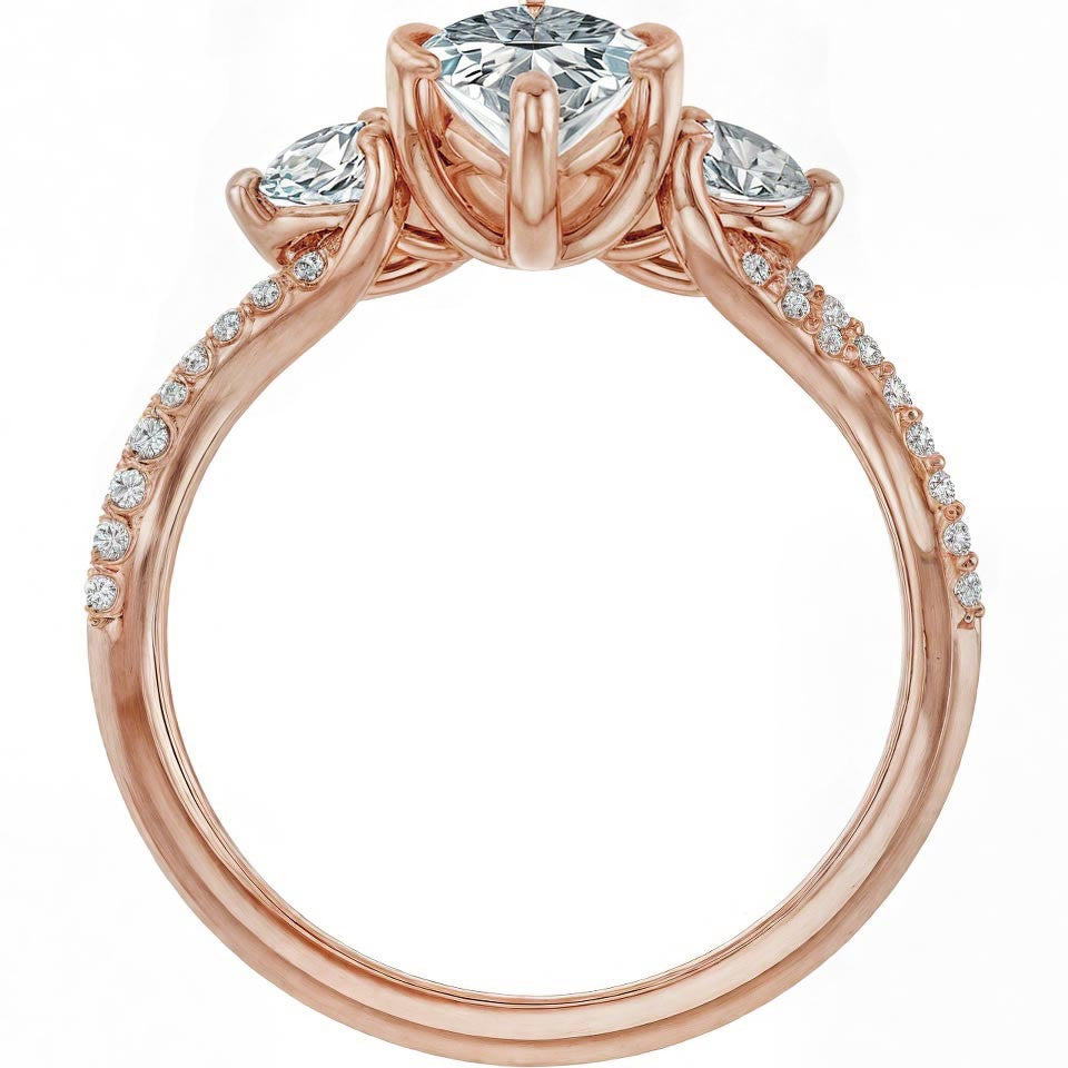 Marquise Infinity Style Moissanite Engagement Ring