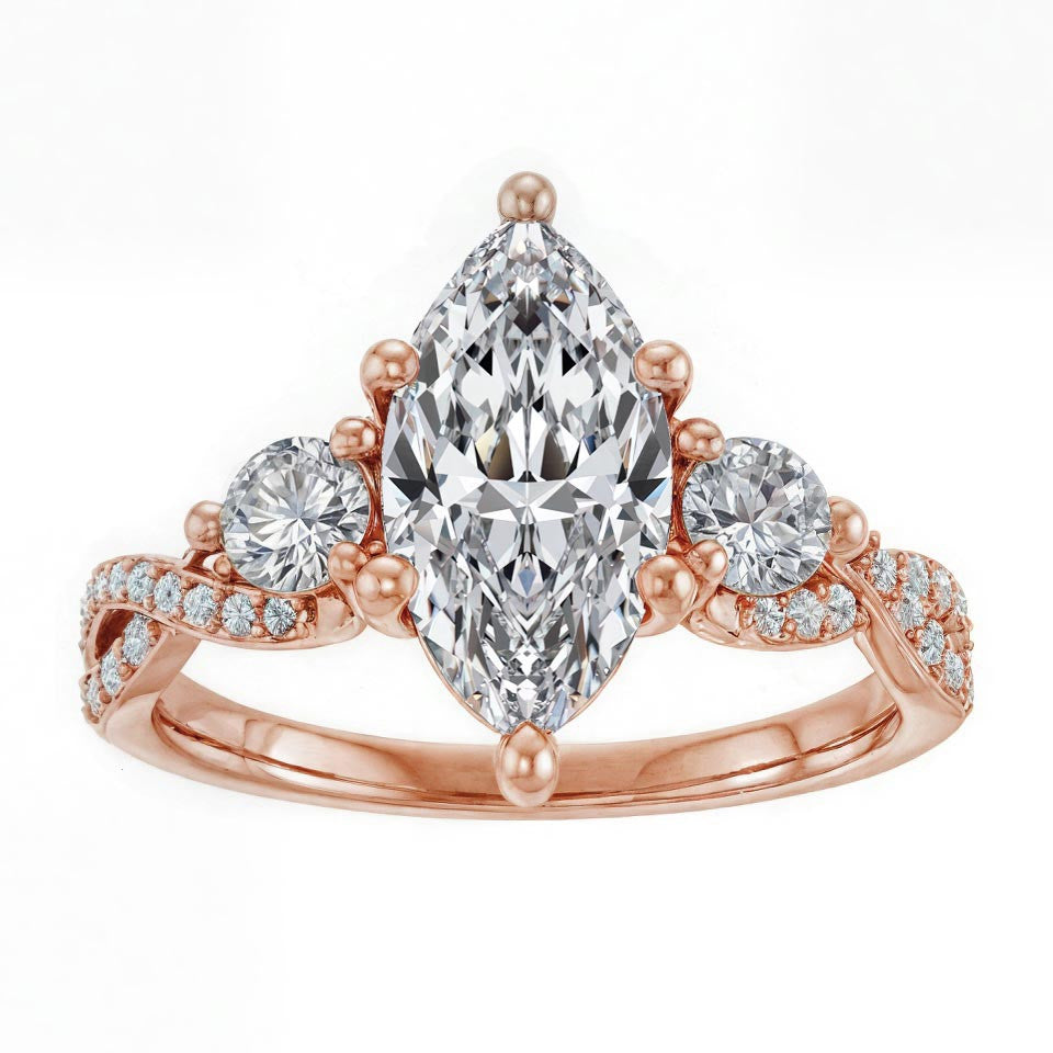 Marquise Infinity Style Moissanite Engagement Ring