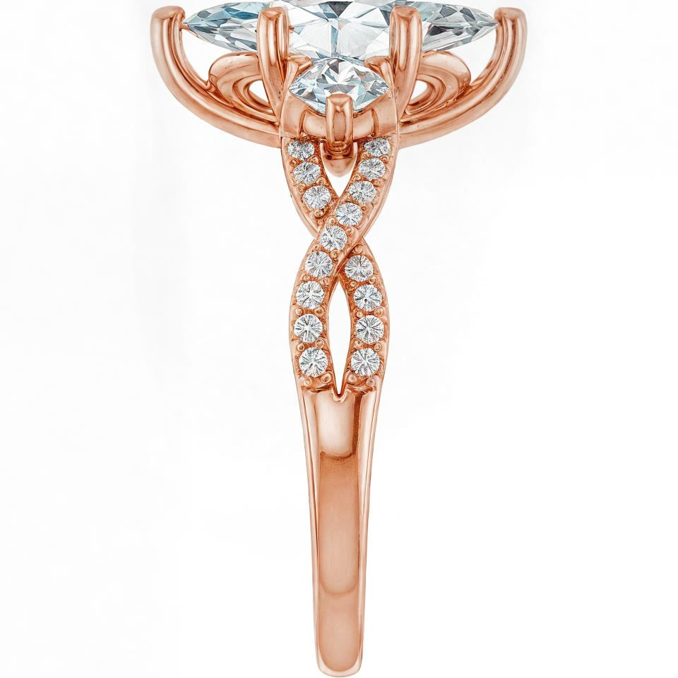 Marquise Infinity Style Moissanite Engagement Ring