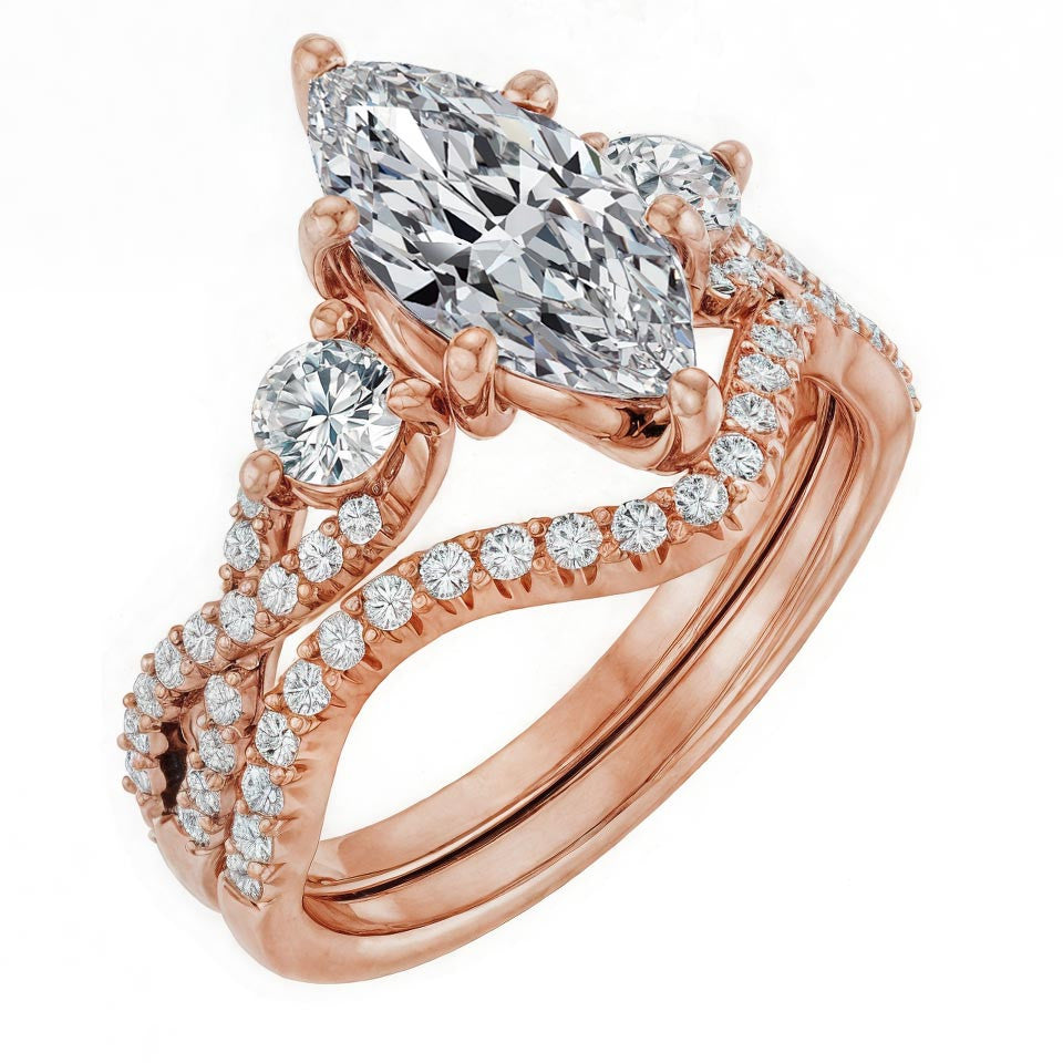 Marquise Infinity Style Moissanite Engagement Ring