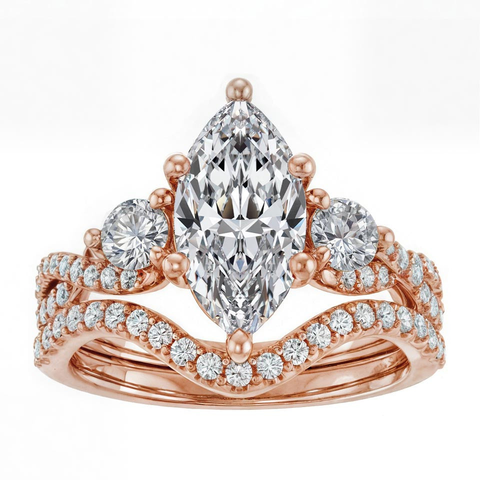 Marquise Infinity Style Moissanite Engagement Ring