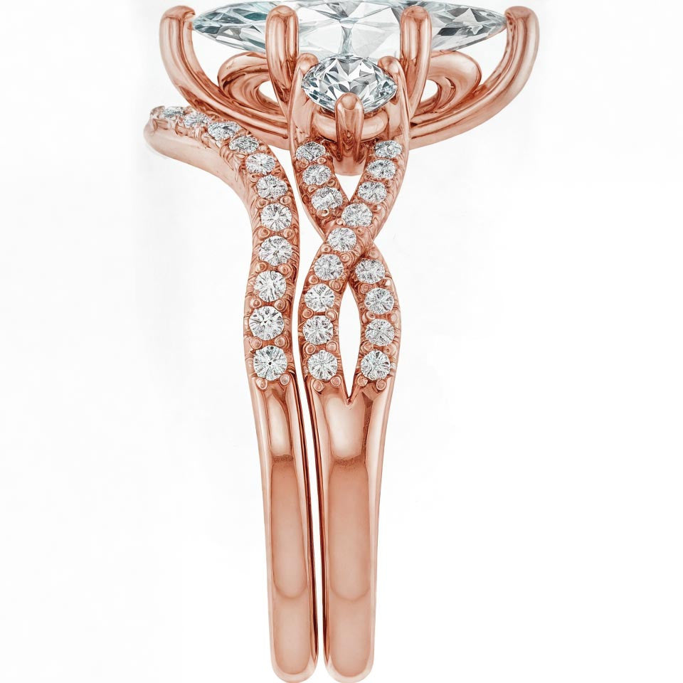 Marquise Infinity Style Moissanite Engagement Ring