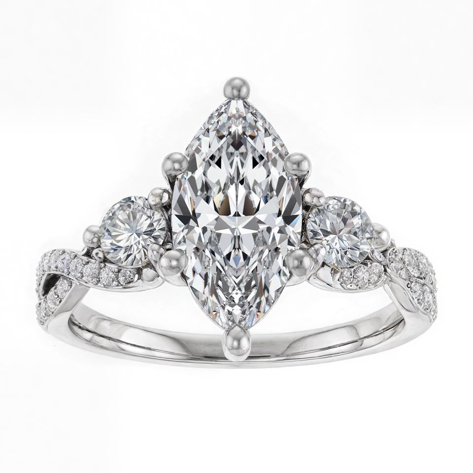 Marquise Infinity Style Moissanite Engagement Ring
