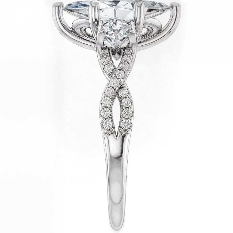 Marquise Infinity Style Moissanite Engagement Ring