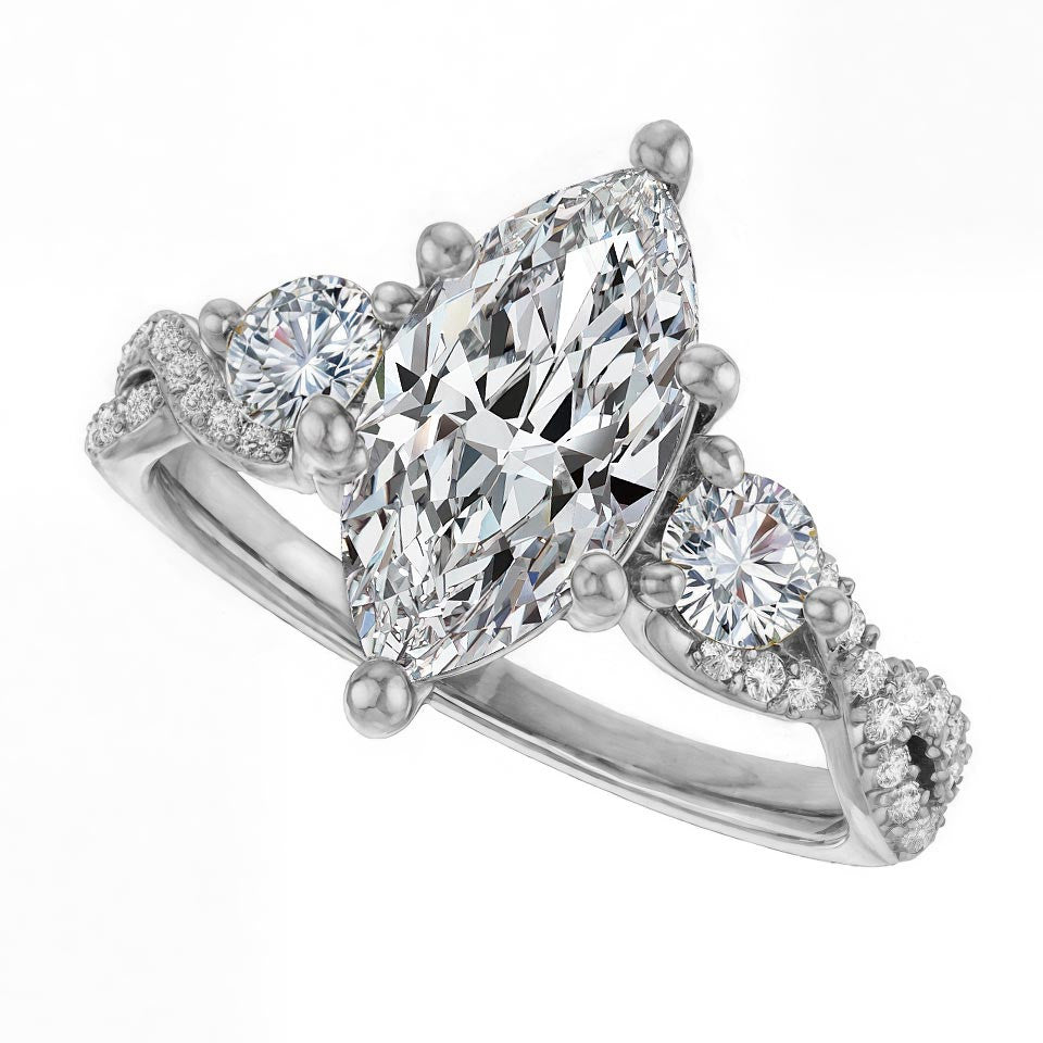 Marquise Infinity Style Moissanite Engagement Ring