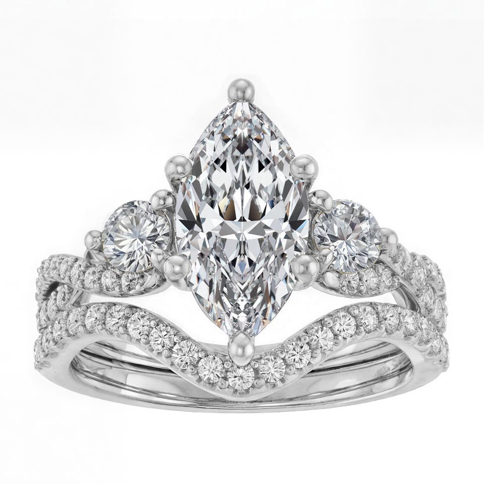 Marquise Infinity Style Moissanite Engagement Ring