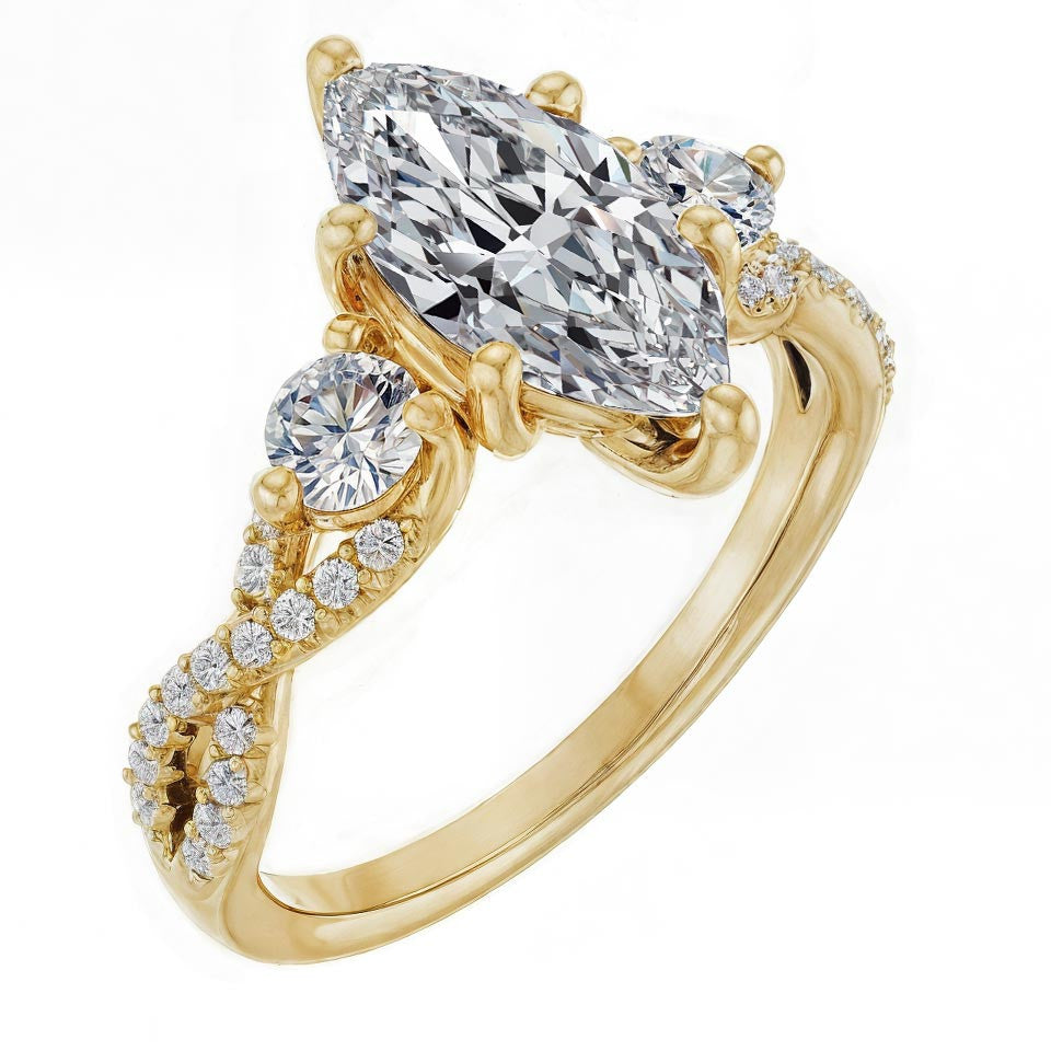 Marquise Infinity Style Moissanite Engagement Ring
