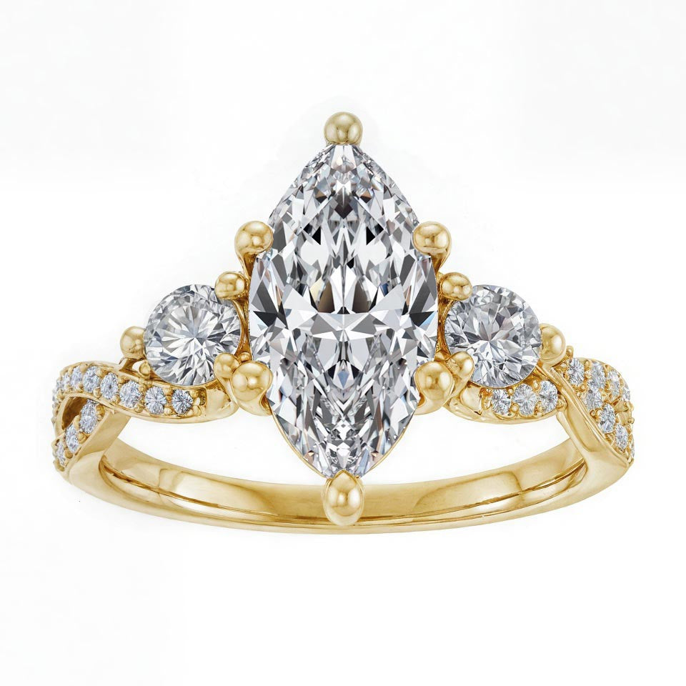 Marquise Infinity Style Moissanite Engagement Ring